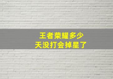 王者荣耀多少天没打会掉星了