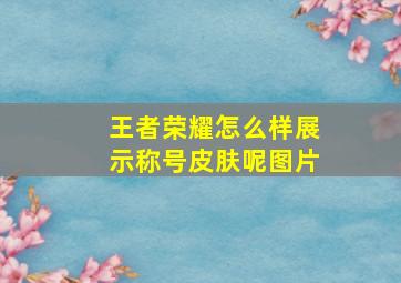 王者荣耀怎么样展示称号皮肤呢图片