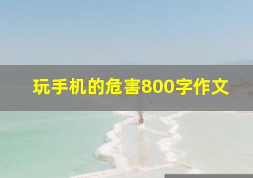 玩手机的危害800字作文