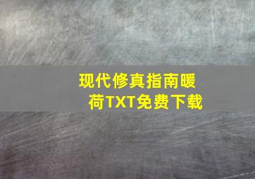 现代修真指南暖荷TXT免费下载