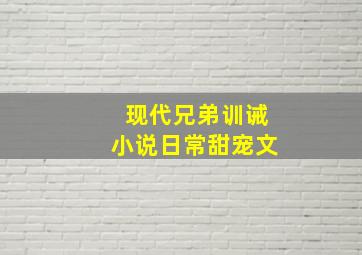 现代兄弟训诫小说日常甜宠文