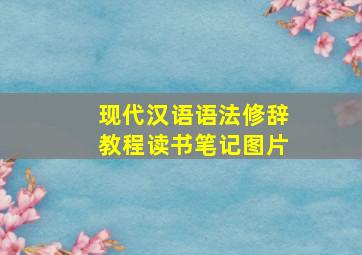 现代汉语语法修辞教程读书笔记图片