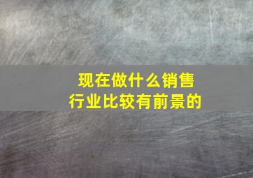 现在做什么销售行业比较有前景的