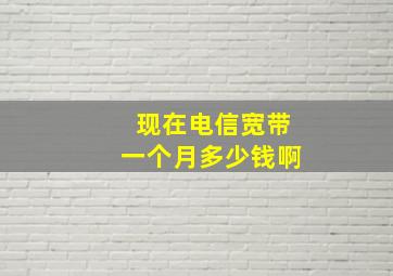 现在电信宽带一个月多少钱啊