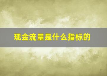 现金流量是什么指标的