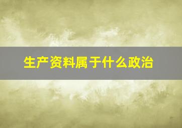 生产资料属于什么政治