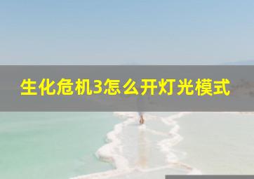 生化危机3怎么开灯光模式