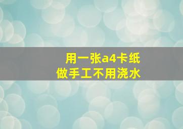 用一张a4卡纸做手工不用浇水