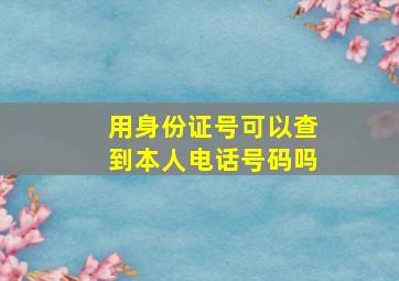 用身份证号可以查到本人电话号码吗