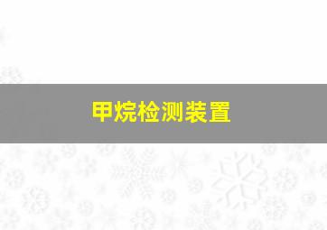 甲烷检测装置