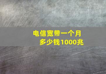 电信宽带一个月多少钱1000兆