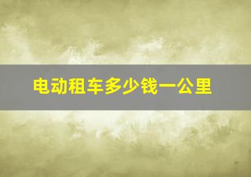 电动租车多少钱一公里