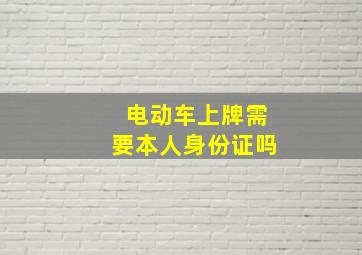 电动车上牌需要本人身份证吗