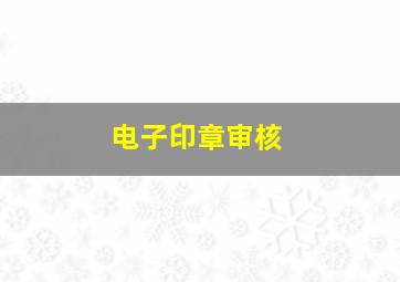 电子印章审核