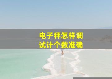 电子秤怎样调试计个数准确