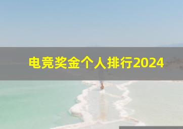 电竞奖金个人排行2024