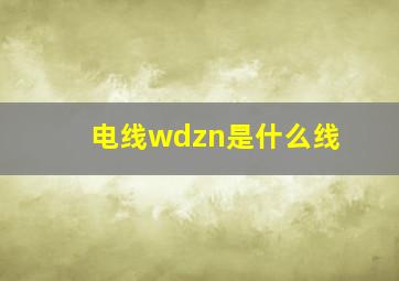 电线wdzn是什么线