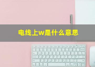 电线上w是什么意思