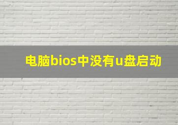 电脑bios中没有u盘启动