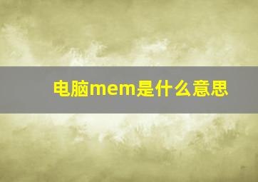 电脑mem是什么意思