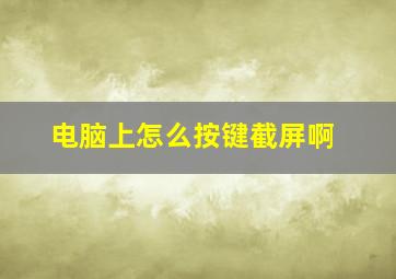 电脑上怎么按键截屏啊