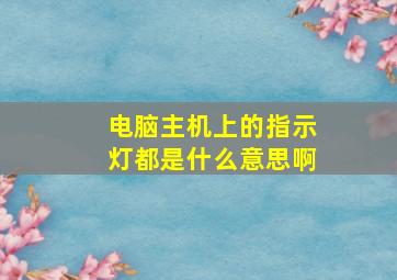 电脑主机上的指示灯都是什么意思啊