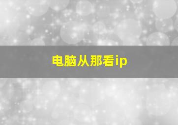 电脑从那看ip