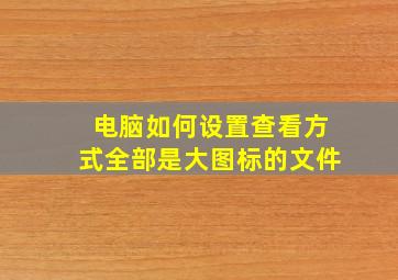 电脑如何设置查看方式全部是大图标的文件