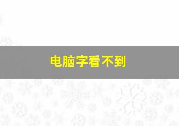 电脑字看不到