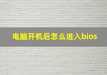 电脑开机后怎么进入bios