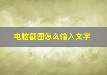 电脑截图怎么输入文字