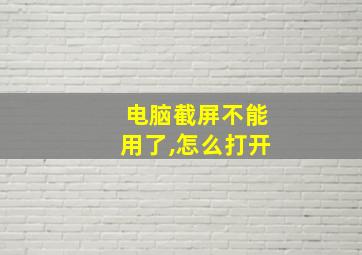 电脑截屏不能用了,怎么打开