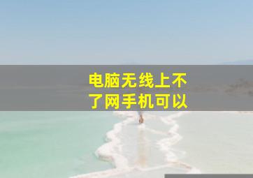 电脑无线上不了网手机可以