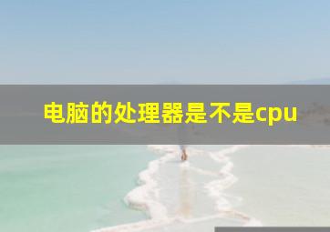 电脑的处理器是不是cpu