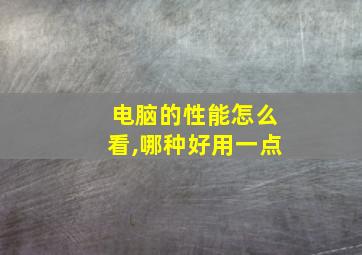 电脑的性能怎么看,哪种好用一点