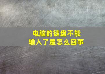 电脑的键盘不能输入了是怎么回事