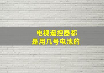 电视遥控器都是用几号电池的