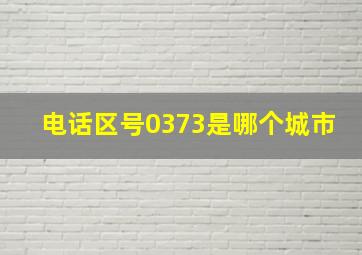 电话区号0373是哪个城市