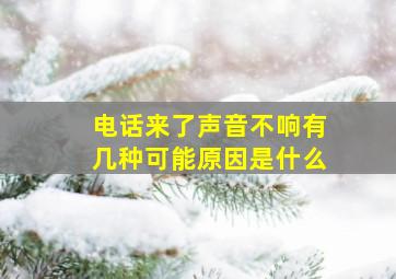 电话来了声音不响有几种可能原因是什么