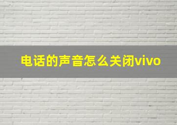 电话的声音怎么关闭vivo