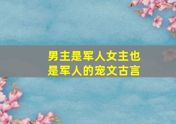 男主是军人女主也是军人的宠文古言