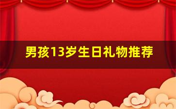 男孩13岁生日礼物推荐