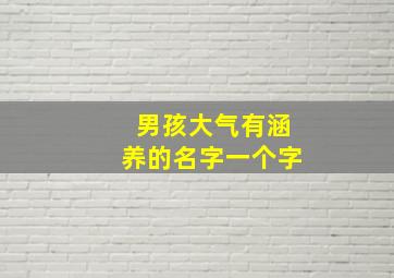 男孩大气有涵养的名字一个字