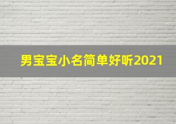 男宝宝小名简单好听2021