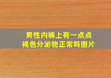 男性内裤上有一点点褐色分泌物正常吗图片