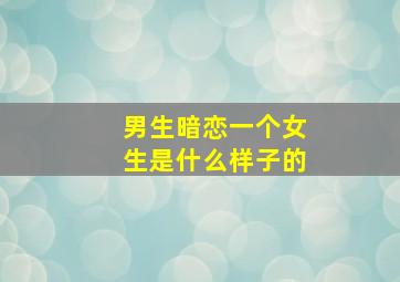 男生暗恋一个女生是什么样子的