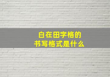 白在田字格的书写格式是什么