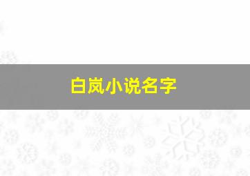 白岚小说名字