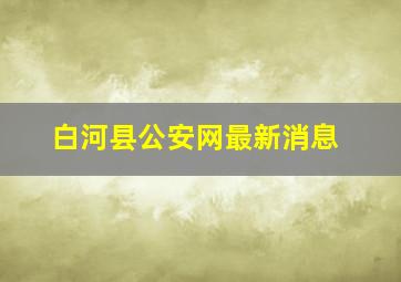 白河县公安网最新消息