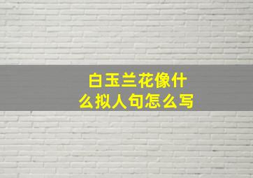 白玉兰花像什么拟人句怎么写